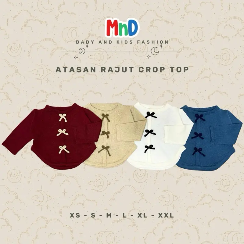MnD - Crop Top Pita | Atasan Baju Knit Anak Perempuan Cewe Fashion Korea