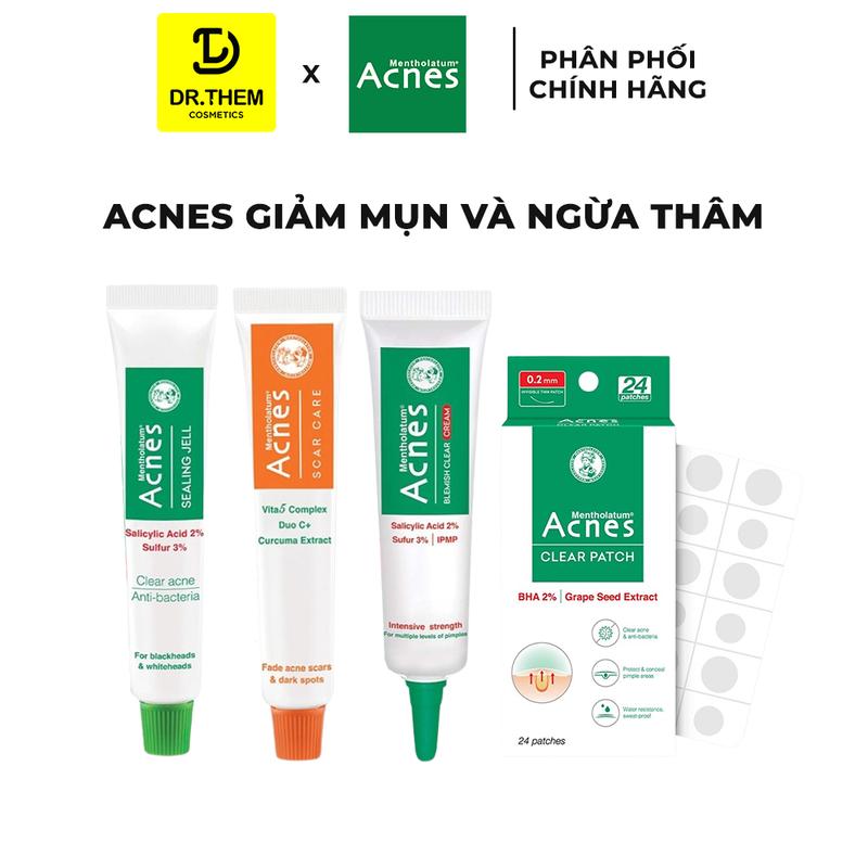  Gel Ngừa Mụn và Giảm Thâm Acnes  Sealing Jell   CLEAR CREAM  Scar Care   Miếng Dán Mụn  