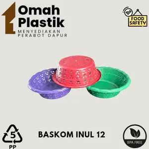 (PAKET HEMAT 4 LUSIN) BASKOM INUL 12 - BASKOM NASI HAJATAN PLASTIK - EMBER NASI BERKATAN PLASTIK PP5 TEBAL ANTI PECAH