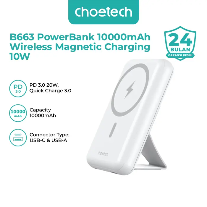 Choetech B663 10W Magnetic Wireless Charging 10000mAh Power Bank Powerbank