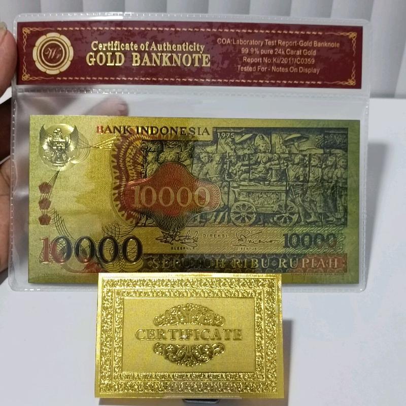 Uang Kuno Gold Foil 10000 Barong Plus Sertifikat Dan Fodder - Shop ...