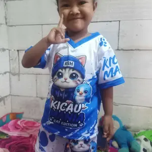 Setelan Anak Jersey Premium Anak Perempuan Motif Karakter Lucu Baju dan Celana Pendek Warna Pink Trendy