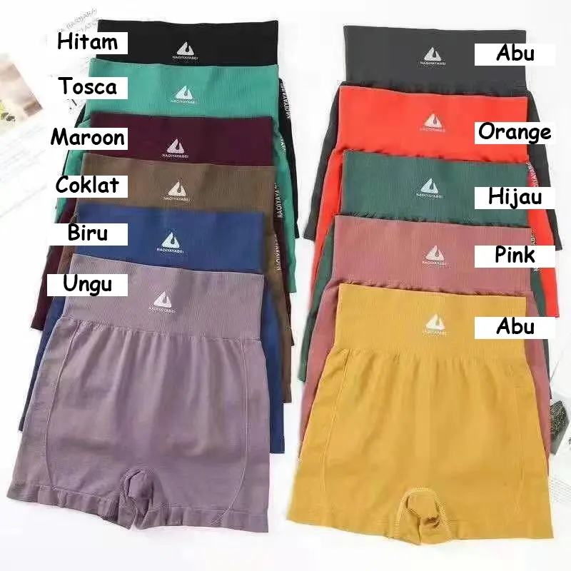 Legging 01 pendek Celana legging ketat pendek pakaian dalam wanita yoga sport gym spandex high waist dalaman bawahan 1