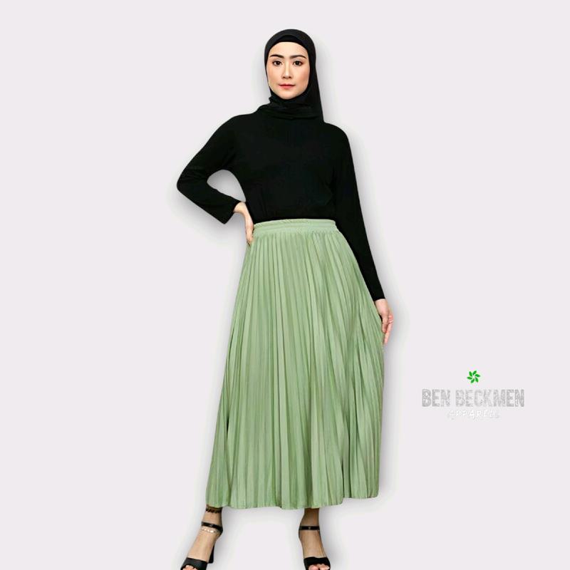rok plisket wanita premium Cosebho Import Tebal, Halus, Adem Original Bacis Ben beckman rok wanita model 2025 Putih Basic Muslim Kerja outfit hijab 9