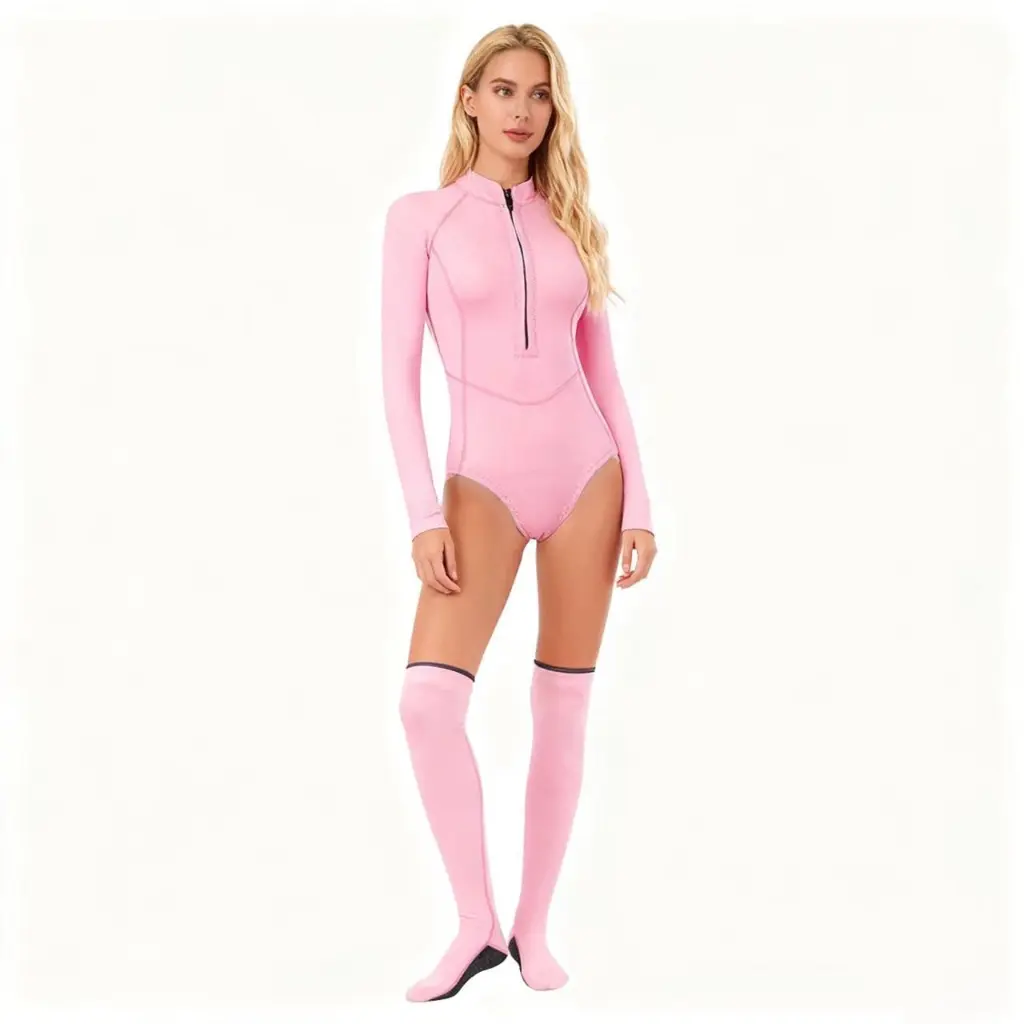 2mm Baju Renang Wanita Diving Bikini Lengan Panjang Neoprene Hangat & UV-Protective untuk Surfing Snorkeling Musim Panas Dingin Semi Gugur - Air, Dewasa