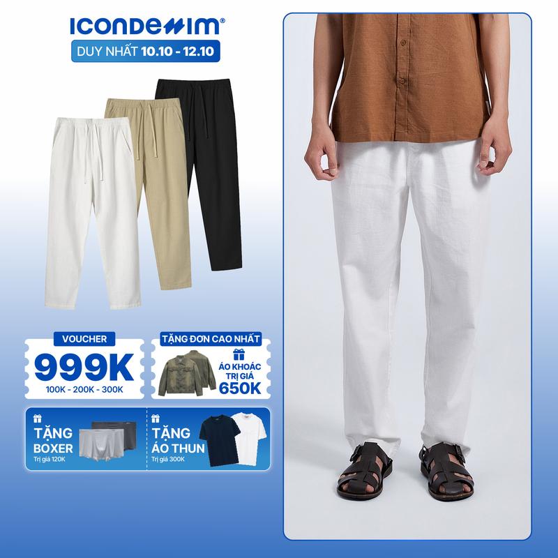 Quần Jogger Linen Nam ICONDENIM Basic Form Regular JGID0066