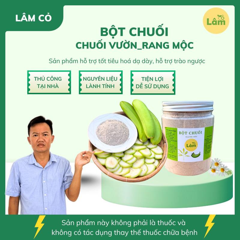 Hộp Bột Chuối Chuối Xanh Nguyên Chất chuối vườn rang mộc