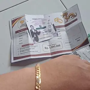 tebus murah gelang tangan wanita emas muda motif plat rantai dapat surat toko