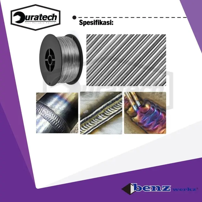 Benz Werkz Kawat Las Mig 0.8MM 1MM 1KG Flux Cored Wire NON CO2 Kawat Las Mesin Las MIG Tanpa Gas 0,8mm 1mm Berat 1kg Wire Inverter Mig Welding Tanpa Gas CO2 MIG Wire diameter 0.8mm atau 1mm berat 1 kg 4