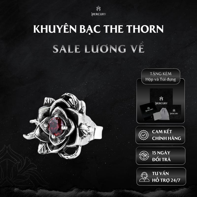  Khuyên tai Bạc 925 Mercury The Thorn - Trang sức Bạc 925 đúc nguyên khối - Thiết kế độc quyền bởi Mercury x Tranh Nguyenn 