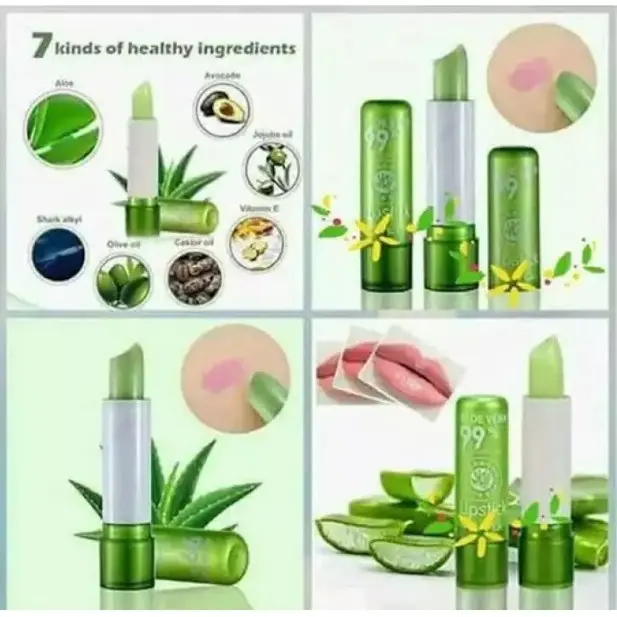 Lipbalm Pemerah Bibir Aloe Vera 99% / Lipstik Tahan Lama Anti Air Aloe Vera 99% 1