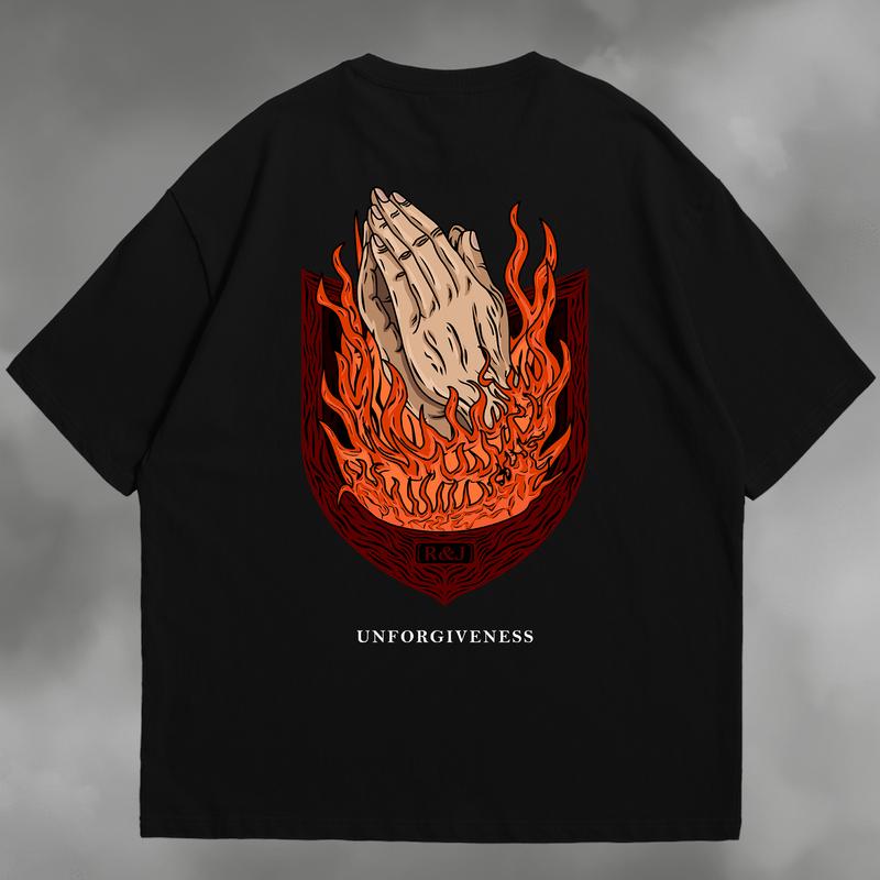 RICK&JEFF KAOS BAJU TSHIRT OVERSIZE UNFORGIVENESS UNISEX PRIA WANITA COMBED 24S GRAMASI 190 - 200 1