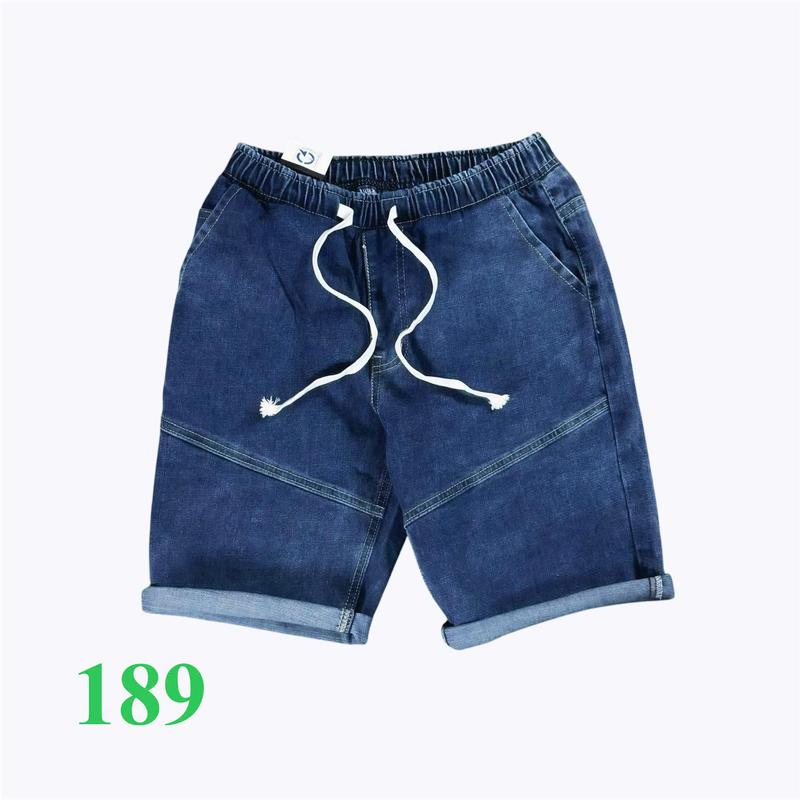Quần Short Jean Nam Dây Chun chất liệu Jean Cotton Denim, co giãn thoải mái, phù hợp thời trang Có Túi  Cotton Menswear Quần Lửng quần  jean 2