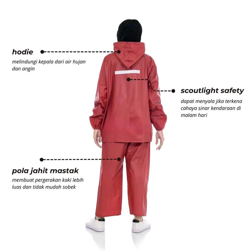 JAS HUJAN DEWASA PRIA WANITA TEBAL MANTEL HUJAN UNISEX BAHAN PREMIUM KUAT Setelan Biru Merah Hijau 1