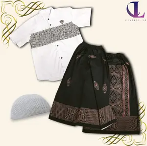 Baju Koko Anak Laki Laki - Stelan Sarkoci Sarung koko peci-Usia 3-12 Tahun
