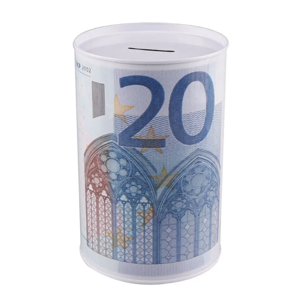 Metal Money Coin Bank Dollar Pattern Cash Saving Piggy Bank Tin Can Banknote Jar Coin Banks Toy Gift for Kids Adults  (1PC Random Style)