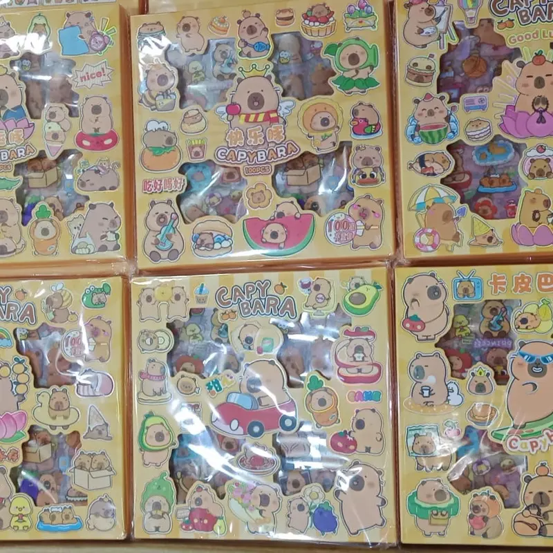 Stiker Capybara viral / Sticker capybara box isi 100pcs / stiker box kapibara / Stationery Paper 3