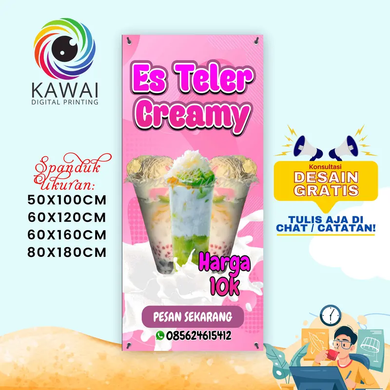 Spanduk Banner MMT Es Teler Creamy Pink Ukuran 60x160 0