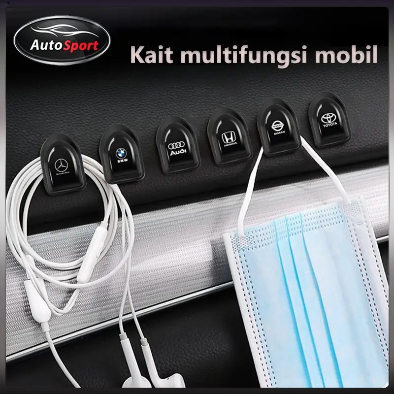 Mini BLACK Hook/Kait Gantungan Multifungsi Desain Untuk Interior Mobil