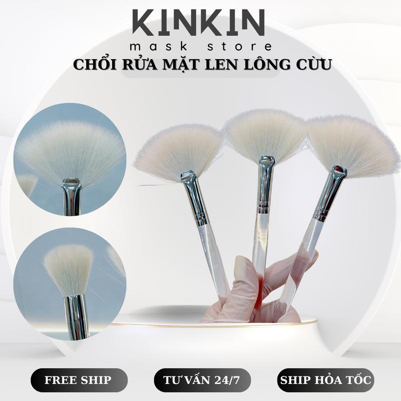  Chổi rửa mặt hỗ trợ tạo bọt chất liệu len lông cừu KINKIN cao cấp phong cách Hàn Quốc  ảnh thật  