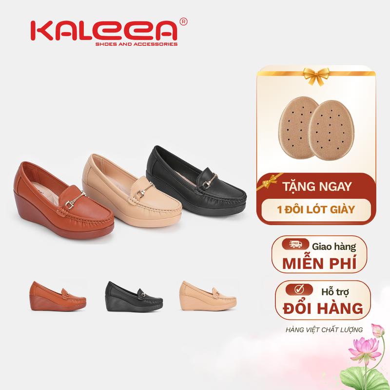  KALEEA H28 - Giày Bệt Nữ Đế Xuồng 7cm Siêu Nhẹ Da Mềm Đi Êm 