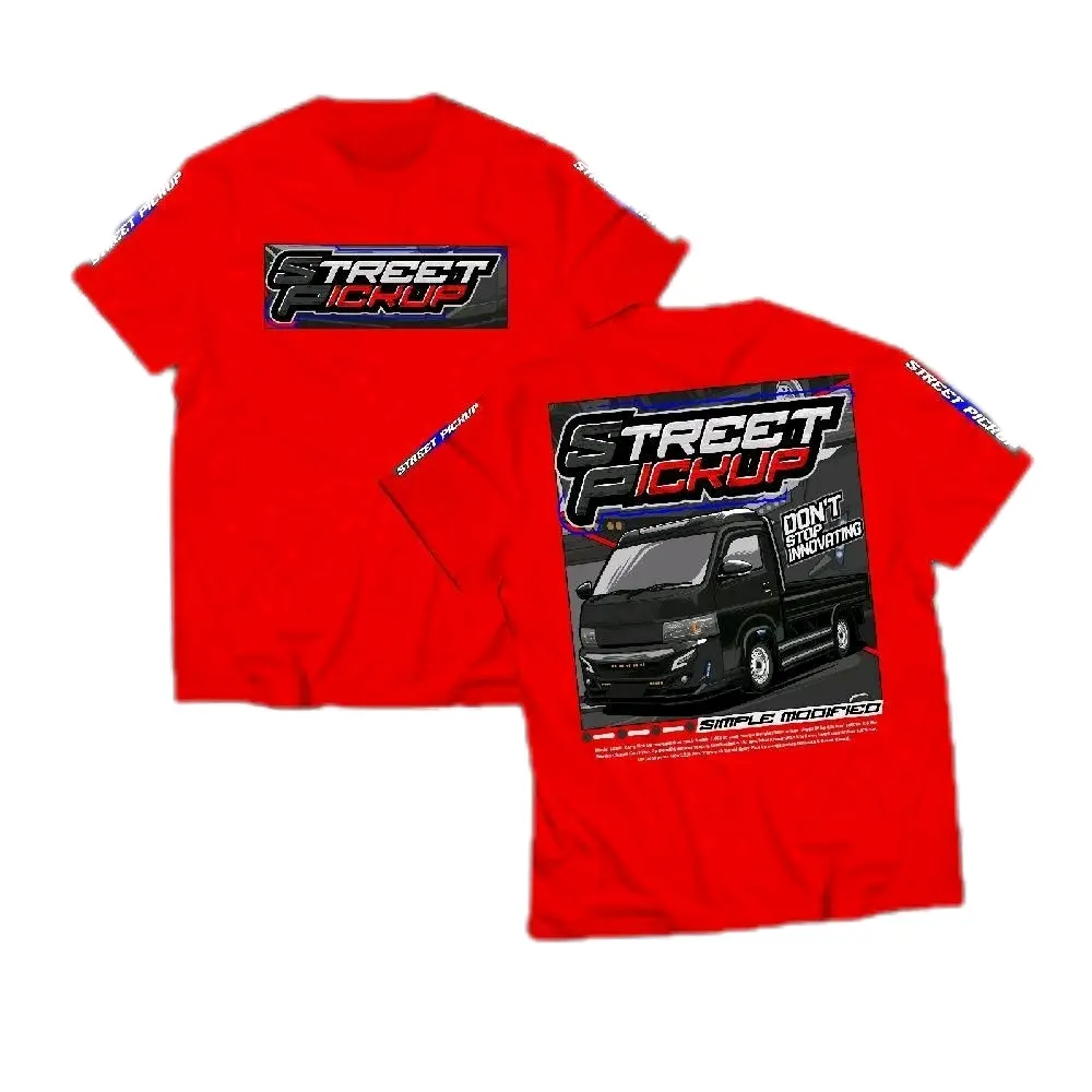 kaos carry pick up terbaru dewasa distro LS 05 katun lembut keren Pria Baju Oblong Merah Panjang Sablon T-Shirt Pendek Combed Lokal