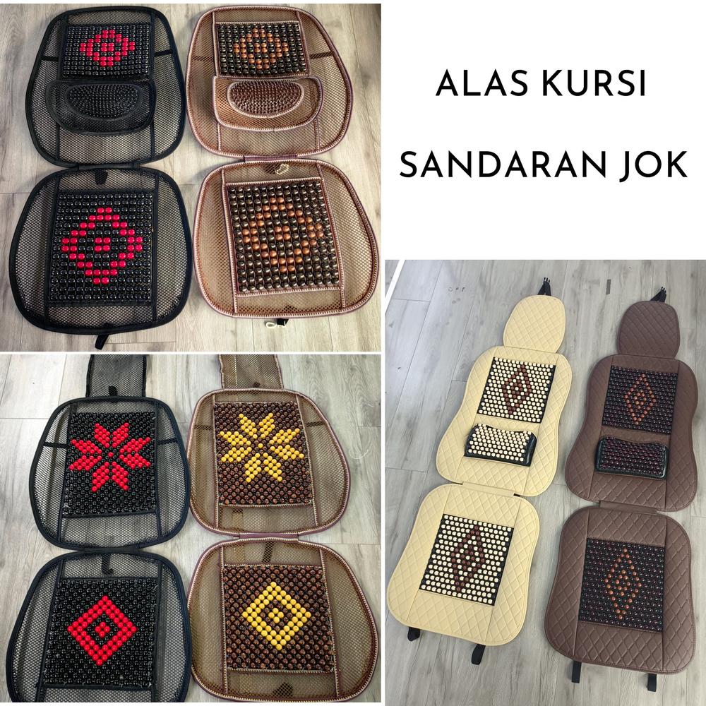 Alas Kursi Sandaran Jok Seat Cushion PVC Mesh Kayu - AB Hitam