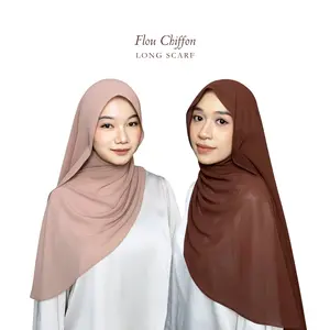 Roselover | Flou Chiffon Basic Long Scarf – Softflow Elevated Essentials Chiffon Ceruty (180x75cm)