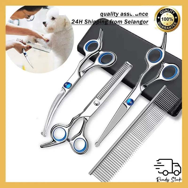 Pet Grooming Scissors Round Head Professional Stainless Steel Scissors for Cutting Dog Hair Pets Shears Animal Cutter New Safty