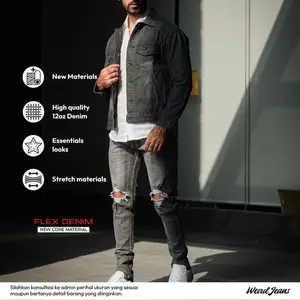 Weird Jeans - Iron Grey - Celana jeans Panjang Pria Slimfit Strech Nyaman Ripped