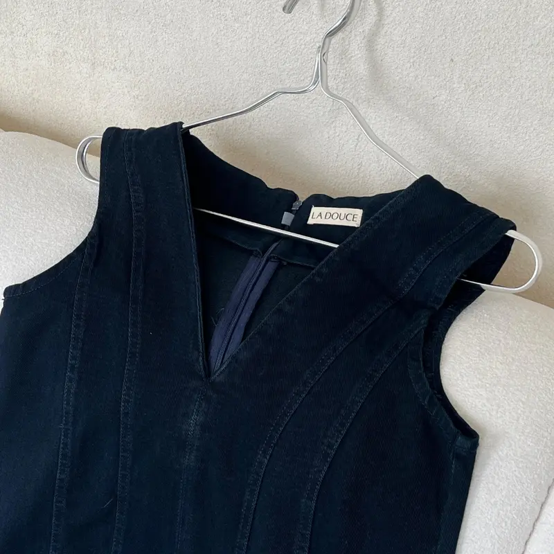 LADOUCE - Calni Denim Dress Jeans Wanita 8
