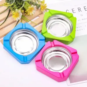 Asbak Stainless Persegi Warna / asbak kotak bintang warna warni