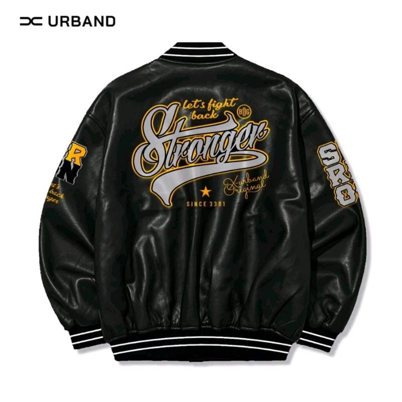 X urband absolute jaket kulit sintetis varsity unisex Bomber university lets fight stronger Gudang jaket store 2
