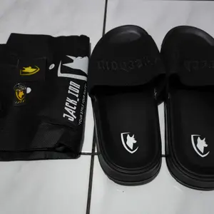 Sandal SLIDE JACK IDN FREEDOM Black Shoes Pria Sendal Slop PRIA FLIP FLOP SLIPPER SANDAL SELOP