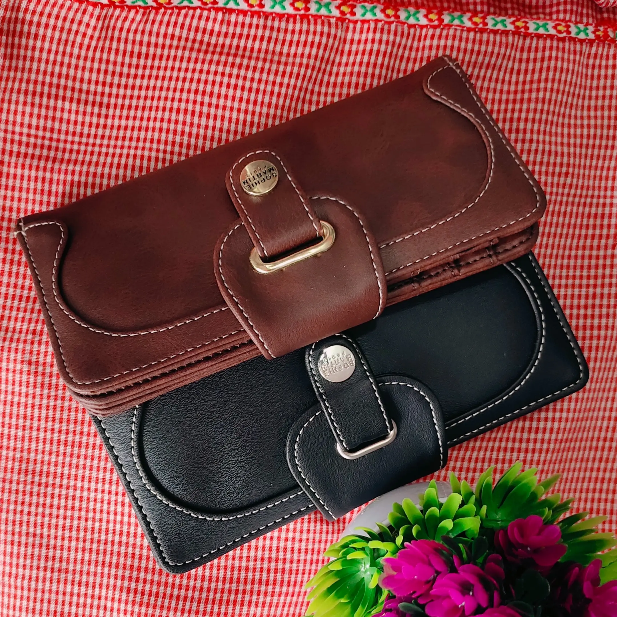 SOPHIE MARTIN PARIS DOMPET VARENNE NEW STRAP PROMO DOMPET LIPAT Kulit PU Hitam Kartu Uang