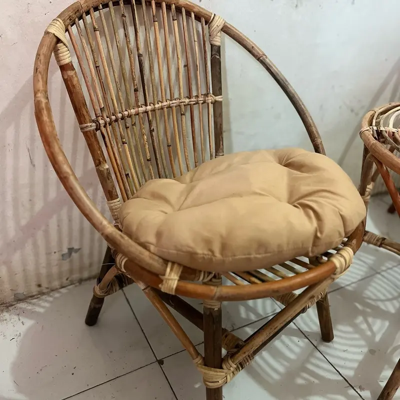 (Ready stok) 1 set kursi teras rotan model momon free bantal Furniture Asli 5