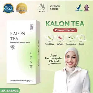 Kalon Teh Hijau Greentea Premium Saffron BPOM & Halal MUI Isi 20 TeaBags Aurel Hermansyah's Choice