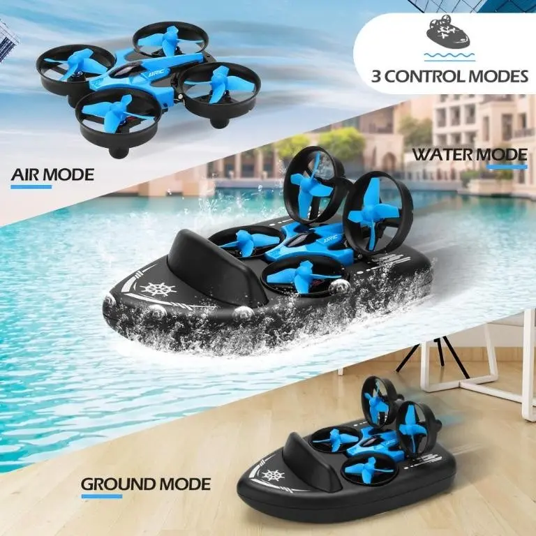 Drone Mini Murah JJRC H36F H101 Terzetto Ground Water Air Racing Boat perahu 3 in 1 0