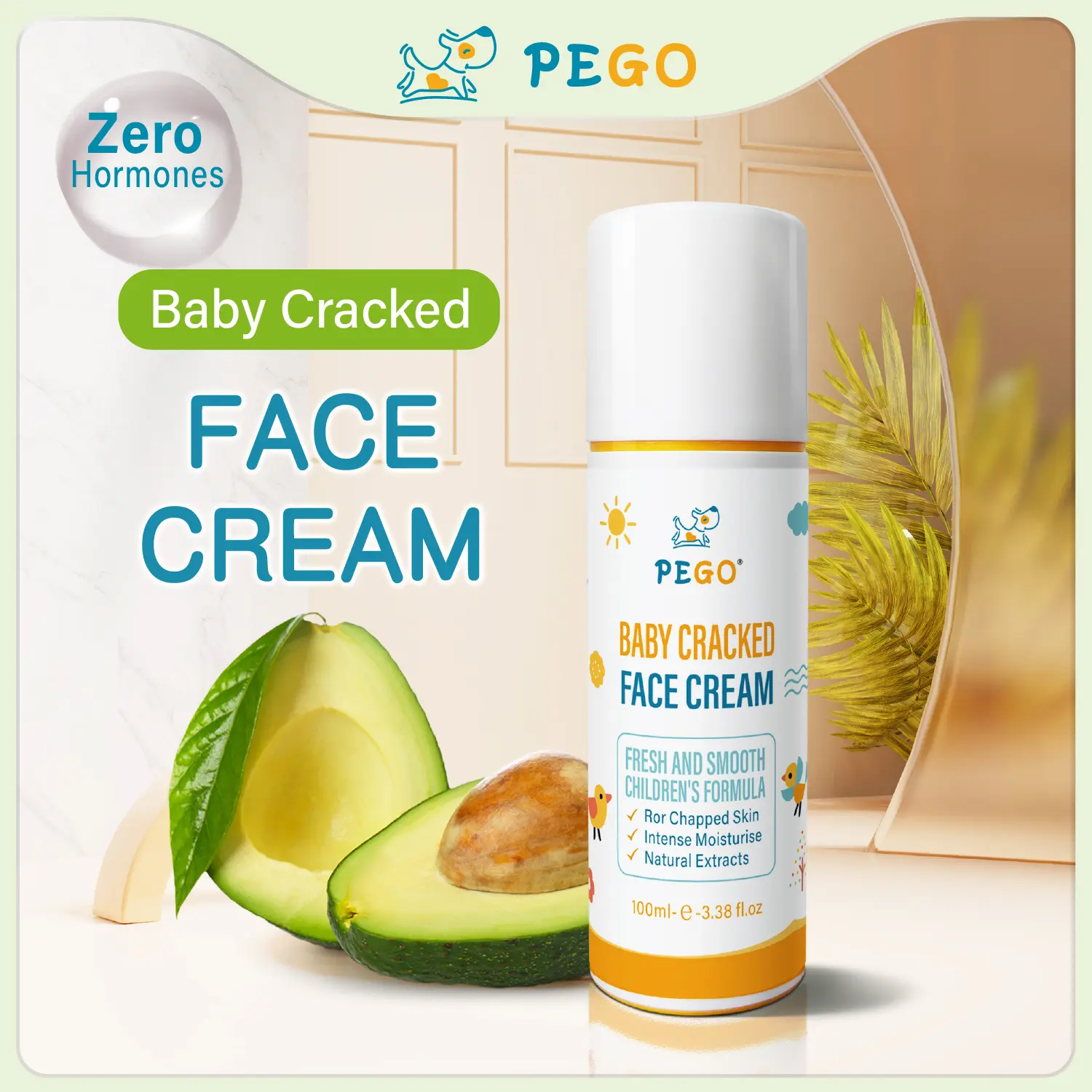 Baby Cracked Face Moisturizer, Daily Facial Moisturizer, Hydrating & Nourishing Baby Skin Cream, Prevents Cracks, Natural, Safe & Effective, Suitable for All Skin Types, 3.38oz