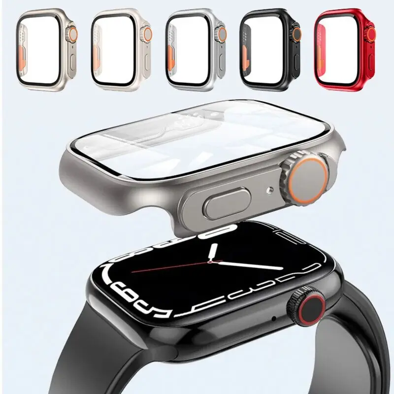 Phụ Kiện Khung Ultra 49mm PC Kính Cường Lực Nắp Đậy Nâng Cấp Vỏ Bảo Vệ Màn Hình, Thay Đổi Để Ốp Ultra, Dành Cho Apple Watch 8, 7, 6, 5, 4, SE 0