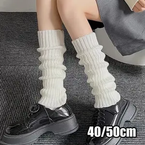 40/50CM Kaos Kaki Betis Leg Warmers putih Kaos Kaki Gothic Lolita Socks