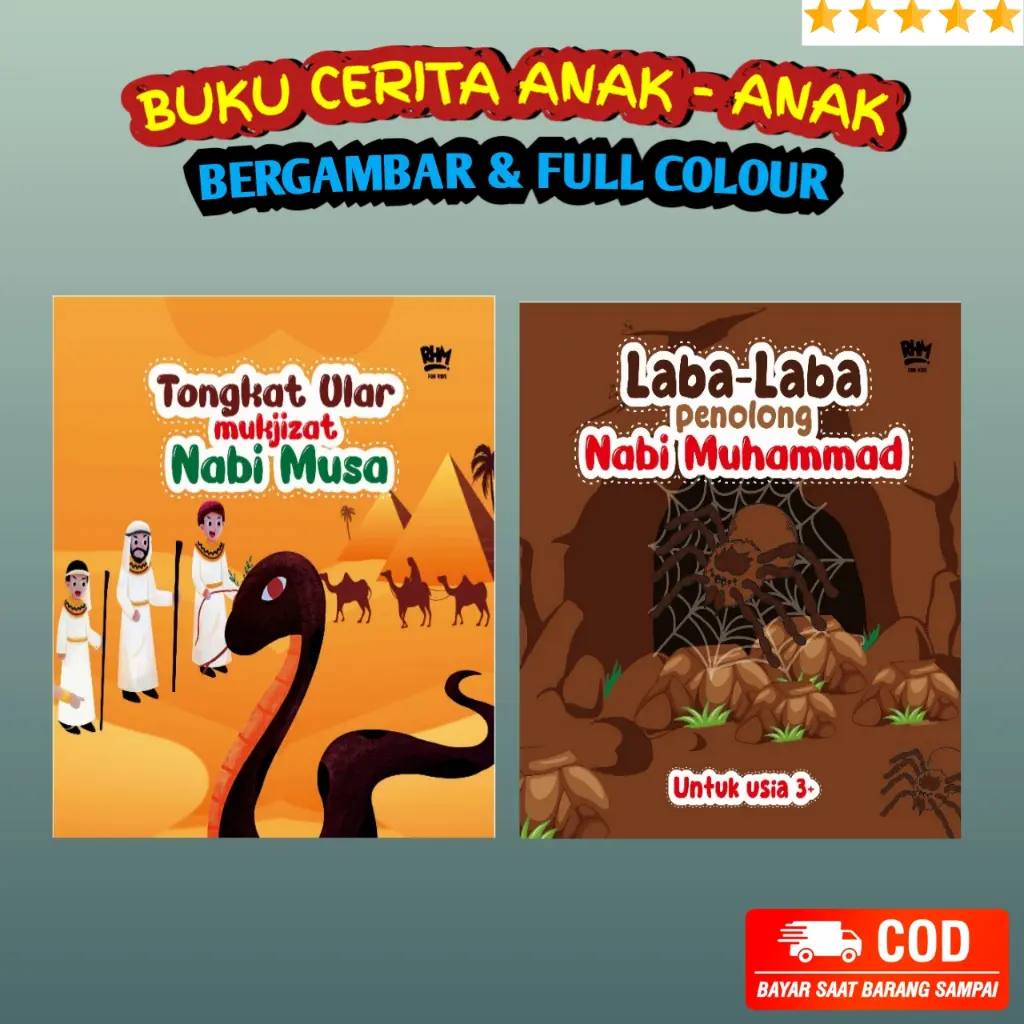 Buku Cerita Anak Bergambar / Buku Dongeng Anak / Seri Kisah Inspiratif Bilingual / Buku Cerita Anak Islam / Full Colour / BOOKSCOLLECTION