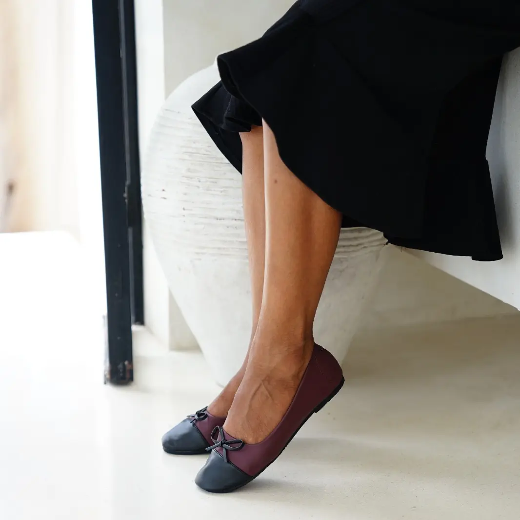 Raitalexander - Bella Imitasi Maroon Flatshoes