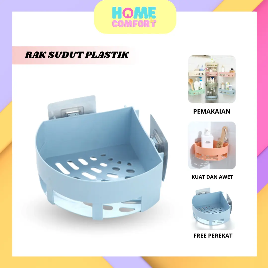 Rak Sudut plastik  Kamar Mandi Rak Sabun Shampoo Tempel Serbaguna/Rak kamar mandi tanpa lubang dengan penghisap/penyimpanan dinding kamar mandi/segitiga/sudut siku-siku/rak dinding