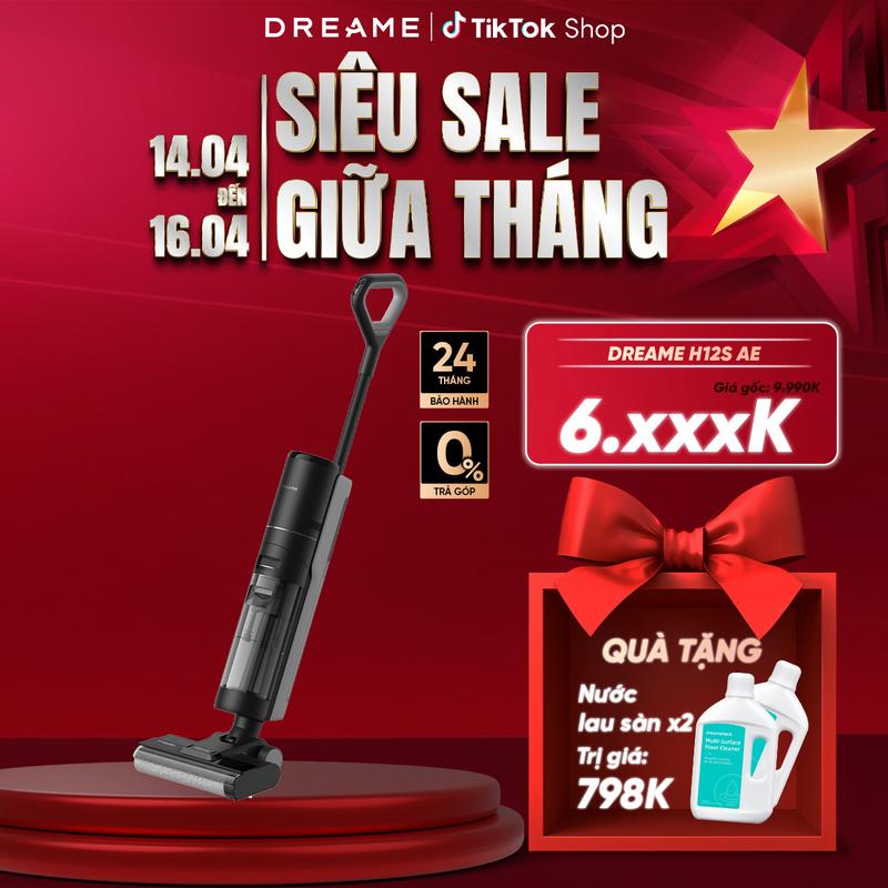 [TẶNG 1chai Nước lau 1L] Máy Lau Sàn Máy Hút Bụi Tự Làm Sạch Dreame H12S AE - Thông Minh Không Dây Cầm Tay - Hàng chính hãng - Phiên bản quốc tế
