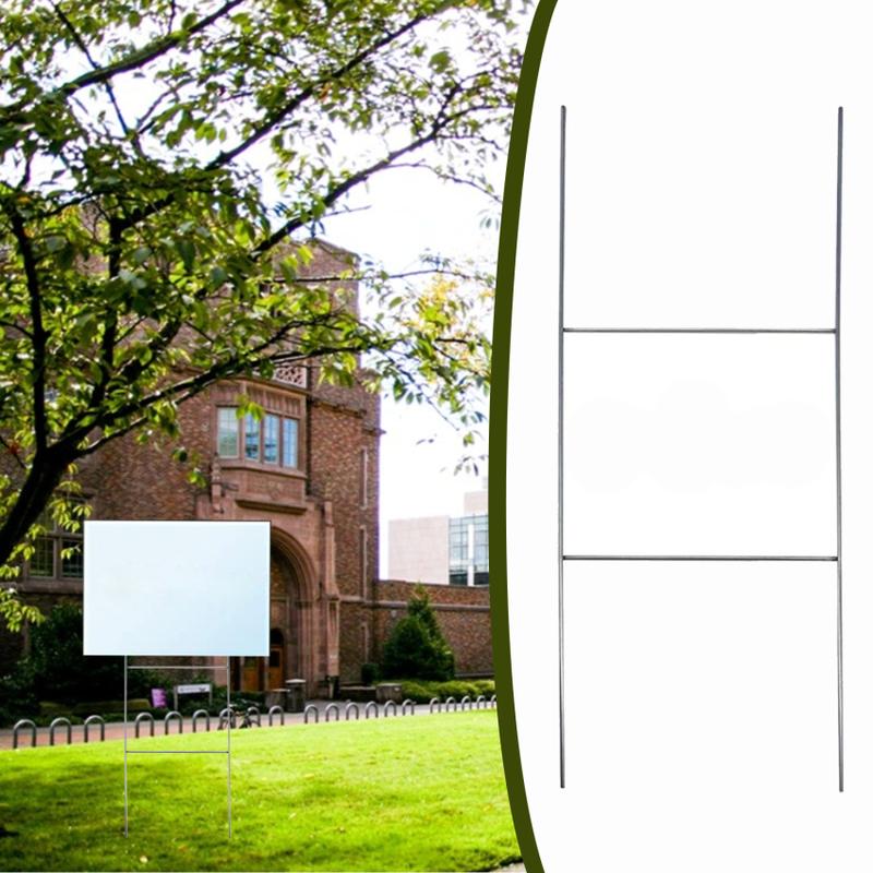 Product Introduction of Sturdy Double H Frame Metal Stakes Yard Signs Holder, Pack of 10 Metal Stake 10 x 24 inch Wire Stake, Yard Sign Holder fit 4mm or 5mm Corrugated Signs Panel Ship Same Day 12