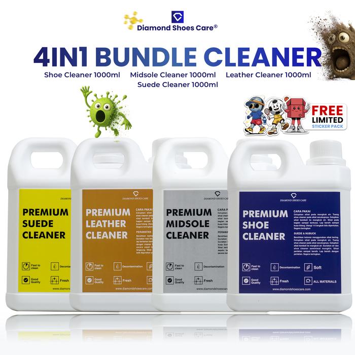 Gambar Paket Mix 4 Liter - Pembersih Sepatu Kulit Canvas Suede Shoes Cleaner dari Diamond Shoes Care Kota Semarang Tokopedia