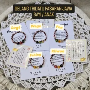 ( Free Pack Box ) Gelang Tridatu Weton Bayi/Anak Hari Lahir dan Pasaran Jawa Pon Wage Kliwon Legi Pahing Tali Tridatu Bali Batu Cakra Tibet Handmade Unisex