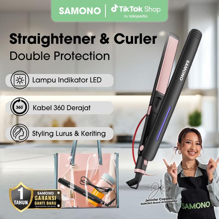 Sw Hs20 Promo (Mega 7.7) SAMONO Catokan Rambut 2in1 Lurus & Keriting – LED ...