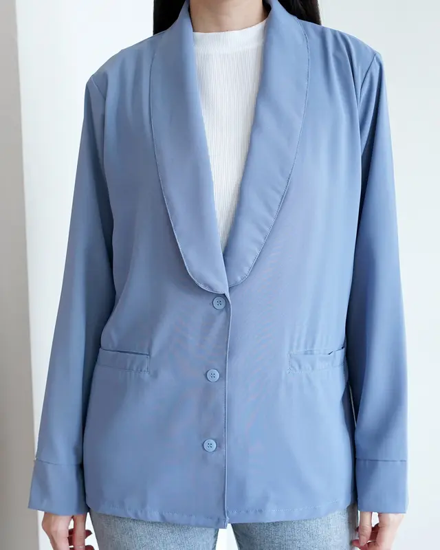 JENNA Blazer Outer x MSD-Blazer outer hijab katun linen flowy korean Style kerja casual Nyaman Santai Tangan Panjang Wanita 5
